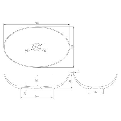 Sapho - FORMIGO 60×40 cm munkalapra helyezhető mosdó, beton/rózsaszín