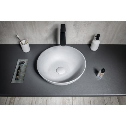 Sapho - FORMIGO ráépített mosdó Ø 39 cm beton/matt szürke