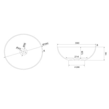 Sapho - FORMIGO ráépíthető mosdó, átmérő 39 cm, beton/zöld