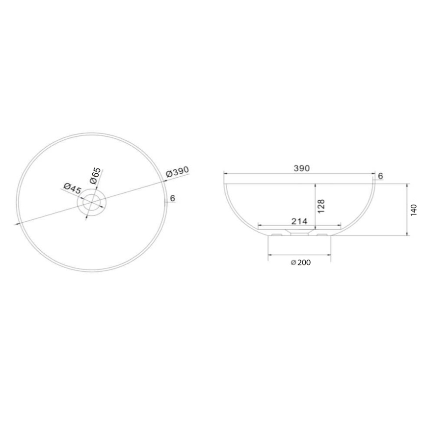 Sapho - FORMIGO ráépíthető mosdó, átmérő 39 cm, beton/zöld