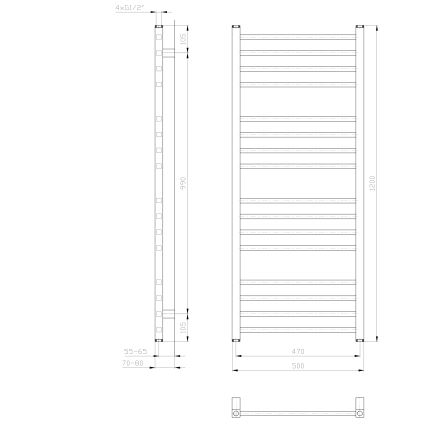 Sapho - Fürdőszobai radiátor METRO 120x50 cm fehér