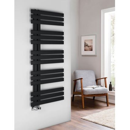 Sapho - Fürdőszobai radiátor SILVANA 561W/230V 50x123 cm matt fekete