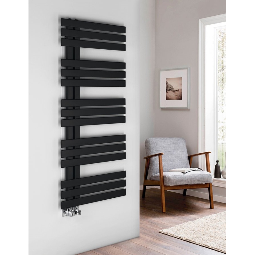 Sapho - Fürdőszobai radiátor SILVANA 561W/230V 50x123 cm matt fekete