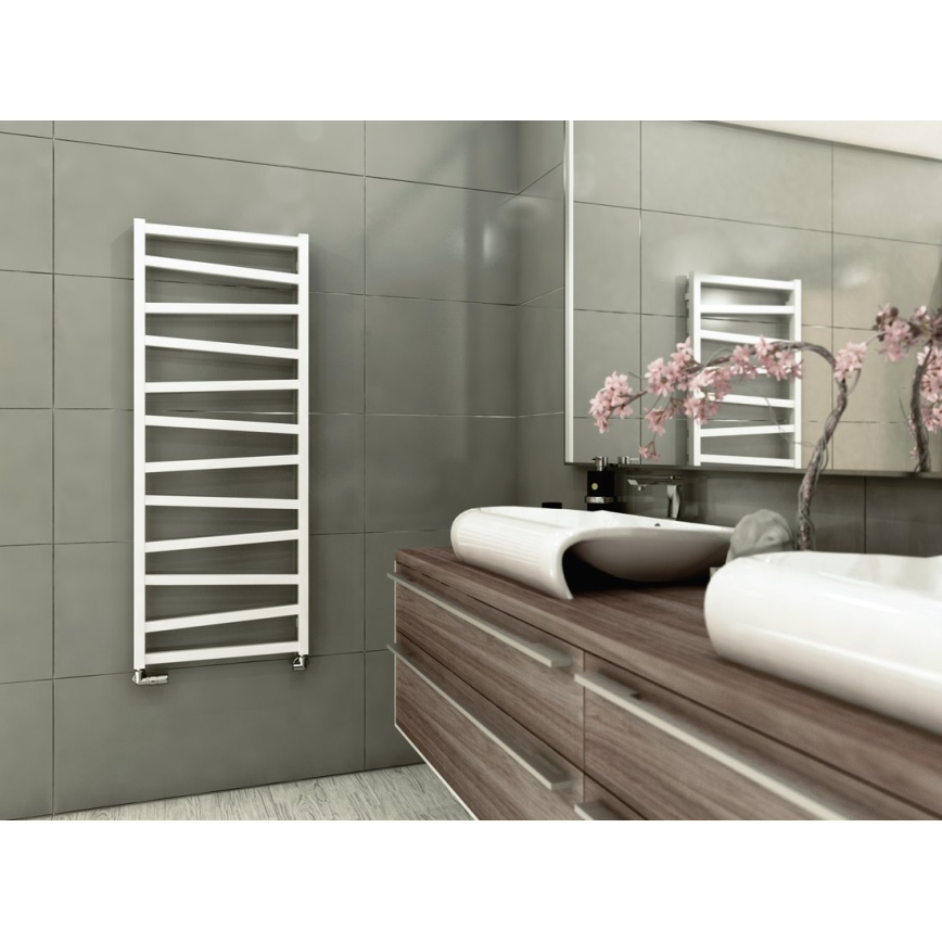 Sapho - Fürdőszobai radiátor ZIG 490 W/230 V 50 x 133 cm fehér