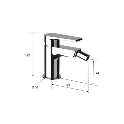 Sapho - KAI bidé csaptelep 12 cm, fényes króm