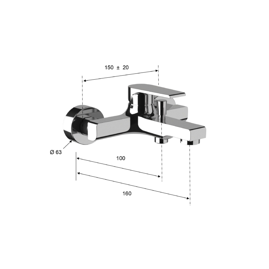 Sapho - KAI kádcsaptelep, fényes króm