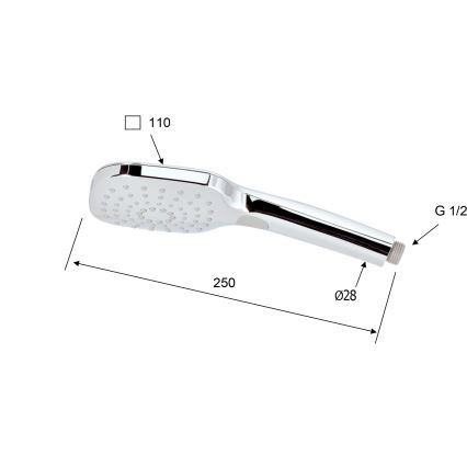 Sapho - Kézi zuhany gombbal, fényes króm