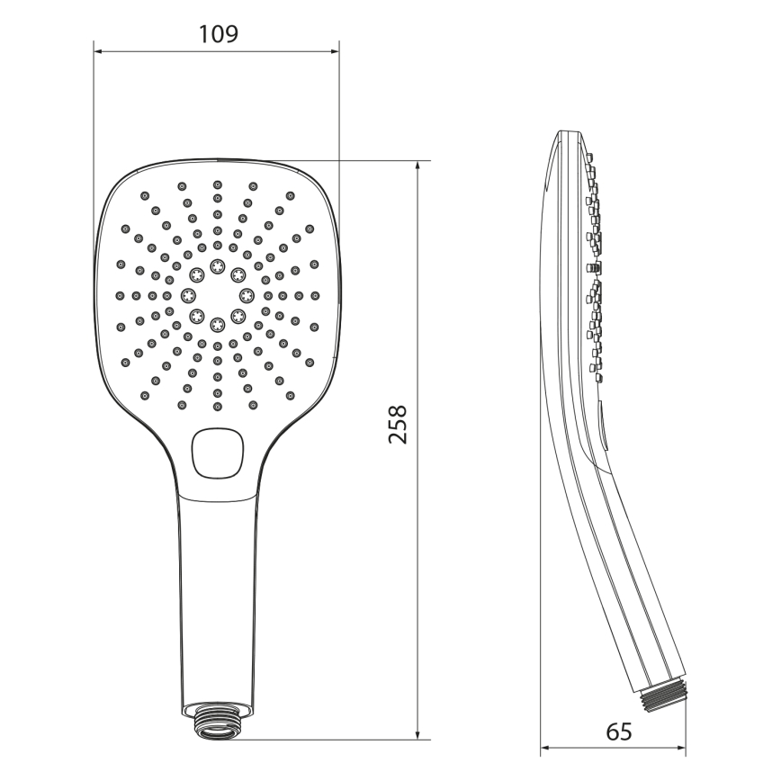 Sapho - Kézi zuhany gombbal, fényes króm