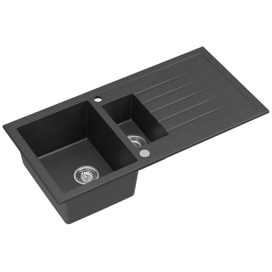 Sapho - konyhai mosogató 100x50 cm gránit/fekete