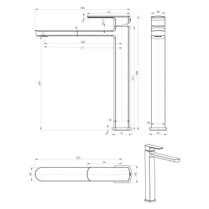 Sapho - MIXONA mosdócsaptelep, 29,8 cm, fényes króm