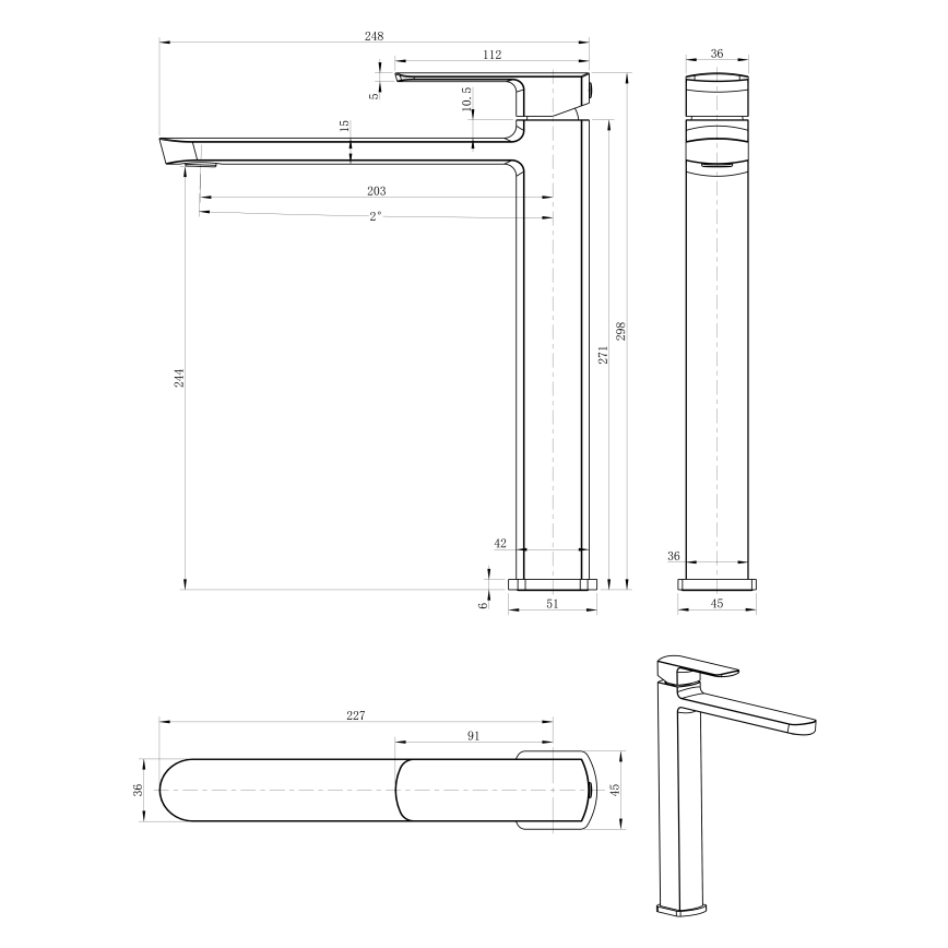 Sapho - MIXONA mosdócsaptelep, 29,8 cm, fényes króm