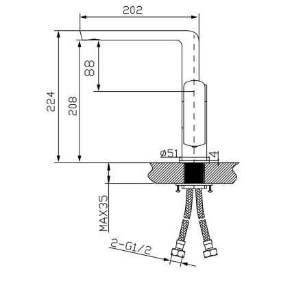 Sapho - Mosdócsaptelep MIXONA 22,4 cm fényes króm