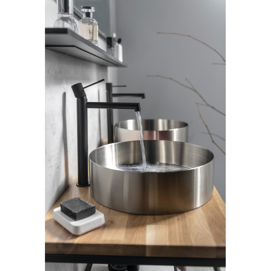 Sapho - mosdócsaptelep SOLARIS 32 cm matt fekete