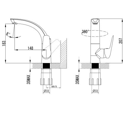 Sapho - Mosdócsaptelep SOLITER 18 cm, magasfényű króm