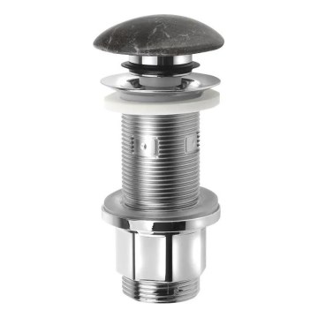 Sapho - Mosdóleeresztő Click-Clack BLOK átm. 6,7 cm kő/fekete