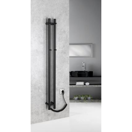 Sapho - PAPINADO elektromos törölközőszárító 40W 120x11 cm matt fekete