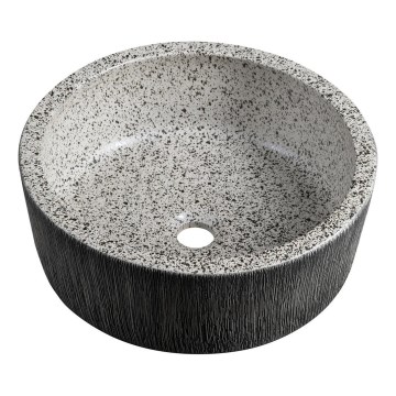 Sapho - PRIORI pultba szerelhető mosdó, átmérő 41 cm, fehér/szürke