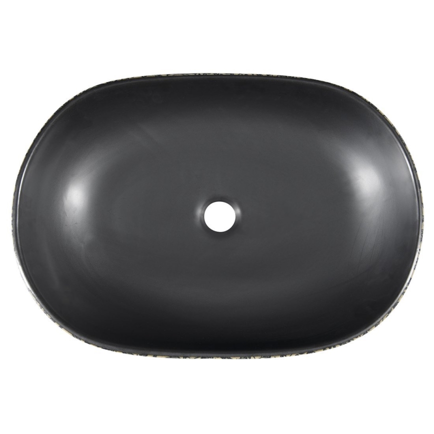 Sapho - PRIORI ráültethető mosdó 60x40 cm kerámia/fekete/kék