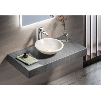 Sapho - Ráépített mosdó BLOK átm. 40 cm márvány/fehér