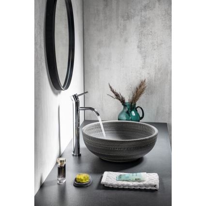 Sapho - Ráültethető mosdó PRIORI, átm. 41 cm, kerámia/szürke
