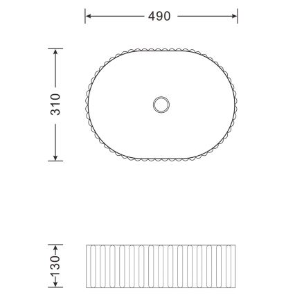 Sapho - Ráültethető mosdókagyló PICOBELLO 49x31 cm kerámia/fehér