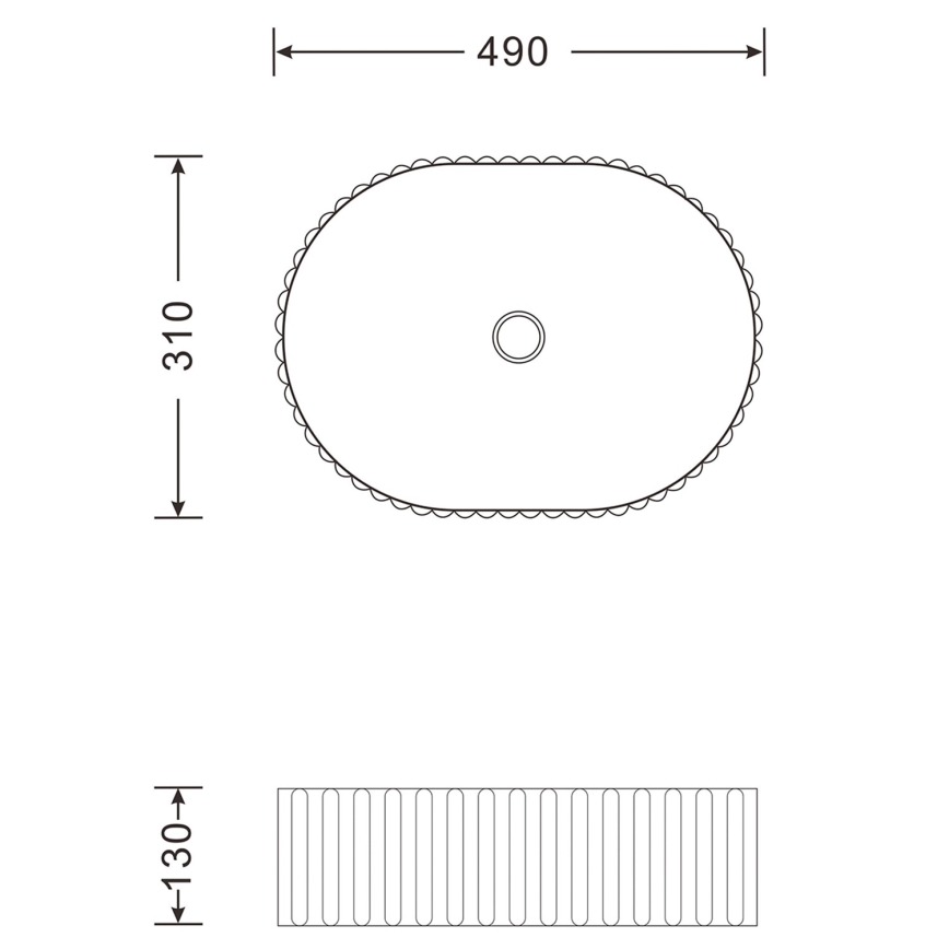 Sapho - Ráültethető mosdókagyló PICOBELLO 49x31 cm kerámia/fehér