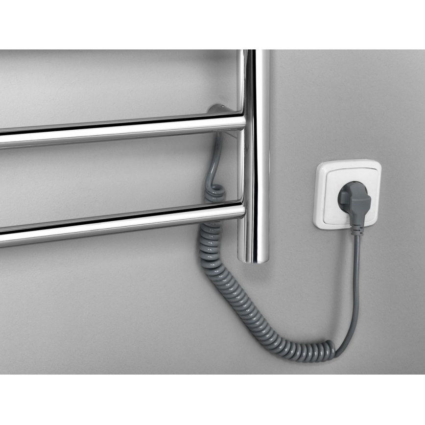 Sapho - Elektromos törölközőszárító REDONDO 130W/230V 150 cm fényes króm jobb oldali, kerek