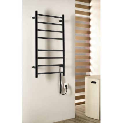 Sapho - REDONDO elektromos törölközőszárító 75 W 90x50 cm matt fekete