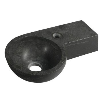 Sapho - Sarok falra szerelhető mosdó BLOK 40x23 cm jobb/antracit