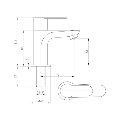Sapho - SMALL mosdócsaptelep, 11,3 cm, fényes króm