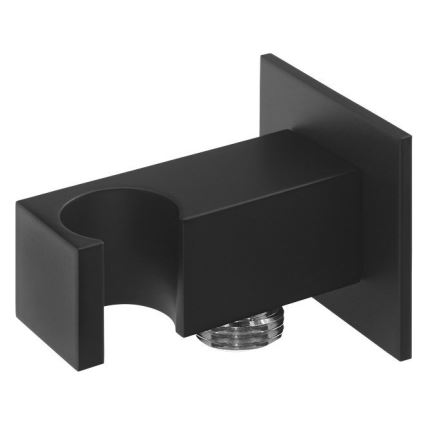 Sapho - Szögletes fix zuhanytartó kifolyóval/matt fekete