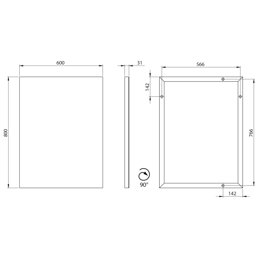 Sapho - Tükör AROWANA 60x80 cm fényes króm