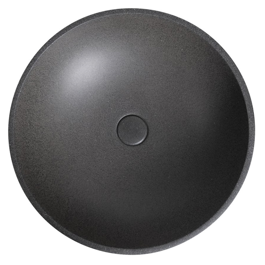 Sapho - TURF ráültethető mosdó, átmérő 44 cm, beton/fekete gránit