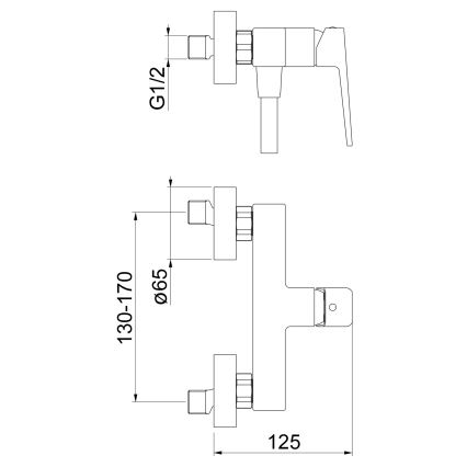 Sapho - TURSI zuhanycsaptelep, fényes króm