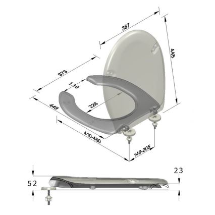 Sapho - WC-ülőke fogyatékkal élők számára fehér/duroplast