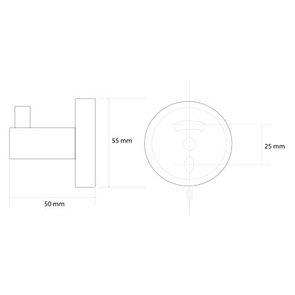 Sapho - X-ROUND fali kampó 5,5x5 cm arany