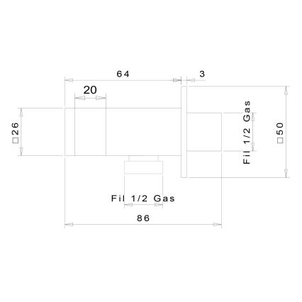 Sapho - Zuhanytartó kifolyóval réz