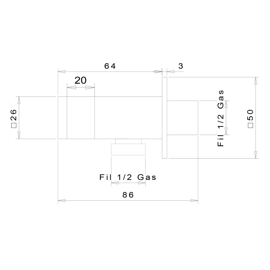 Sapho - Zuhanytartó kifolyóval réz