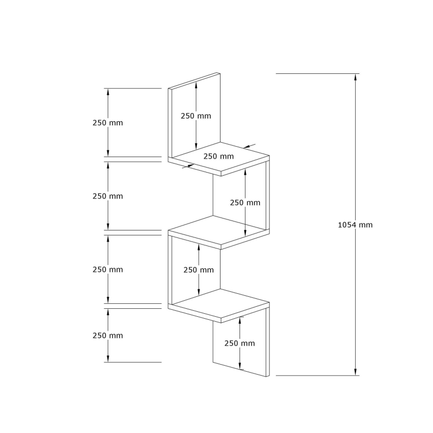 Sarki fali polc ZIKZAK 105,4x25 cm bézs