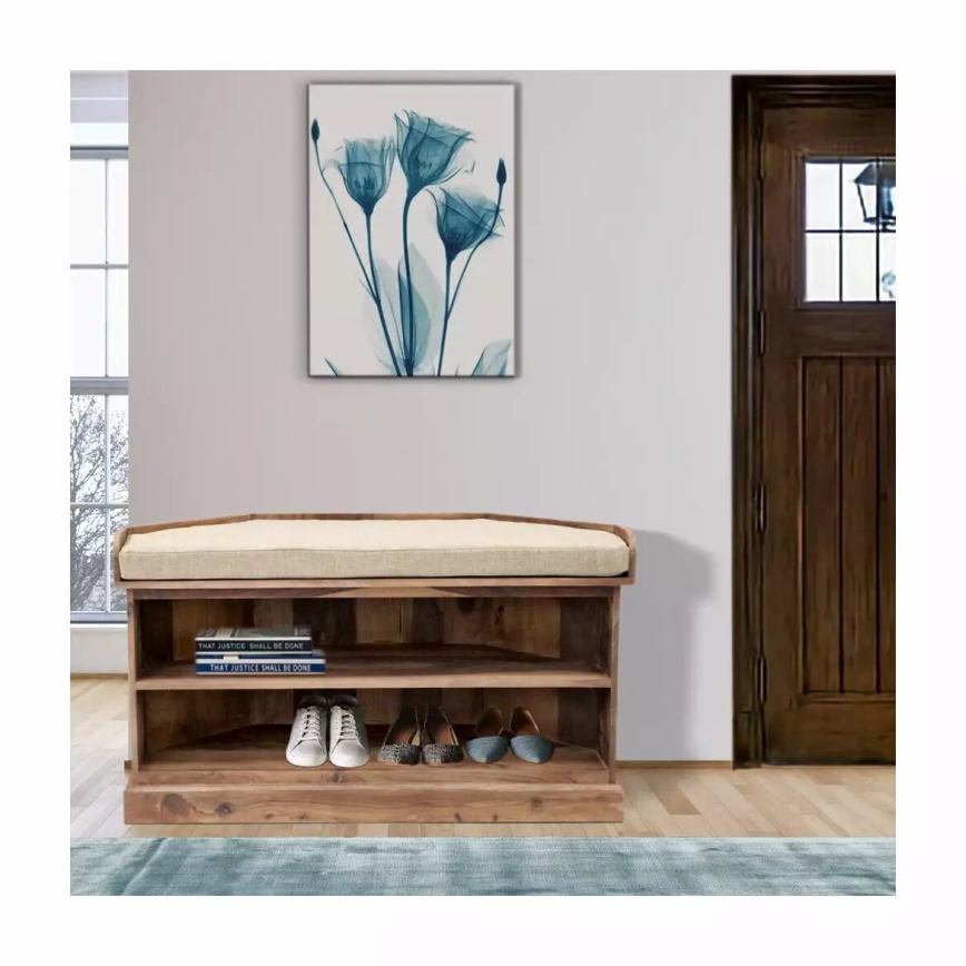 Sarok cipősszekrény RAMI 60x105 cm tömör fa/rózsafa