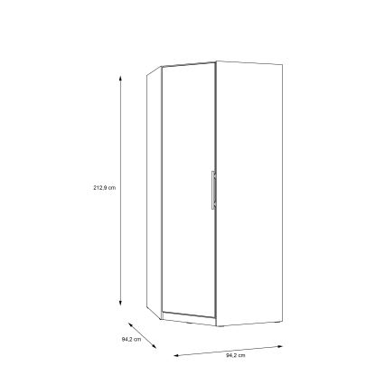 Sarok gardróbszekrény MARO 94x213 cm artisan tölgy