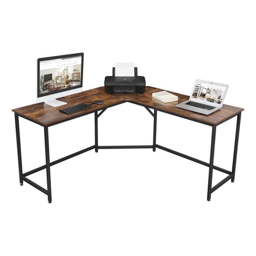 Sarok íróasztal SOLEA barna/fekete