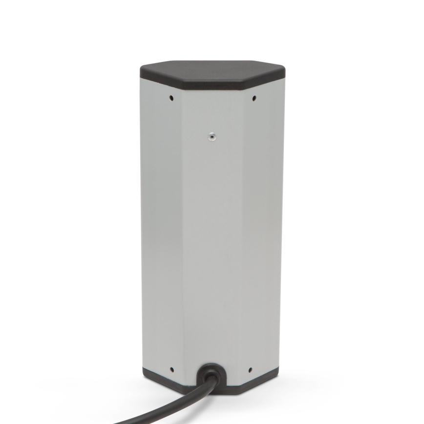Sarokba szerelhető csatlakozóoszlop 3x230V + 2xUSB-A fekete/ezüst