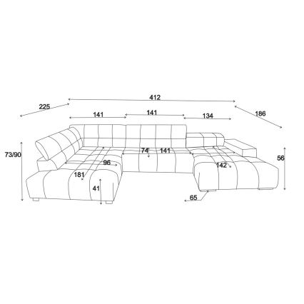 Sarokkanapé U alakban TROPEA balos barna