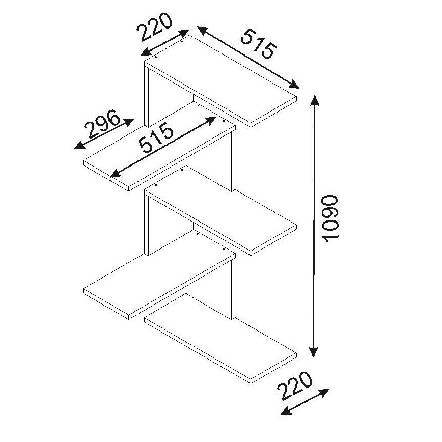 Sarokfalipolc CANIKO 109x51,5 cm barna