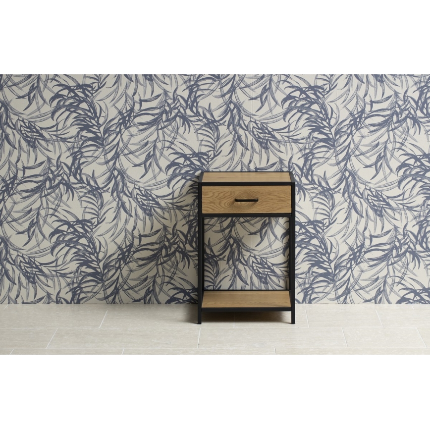 SARON éjjeliszekrény tölgy/fekete