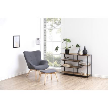 SARON könyvszekrény tölgy/fekete