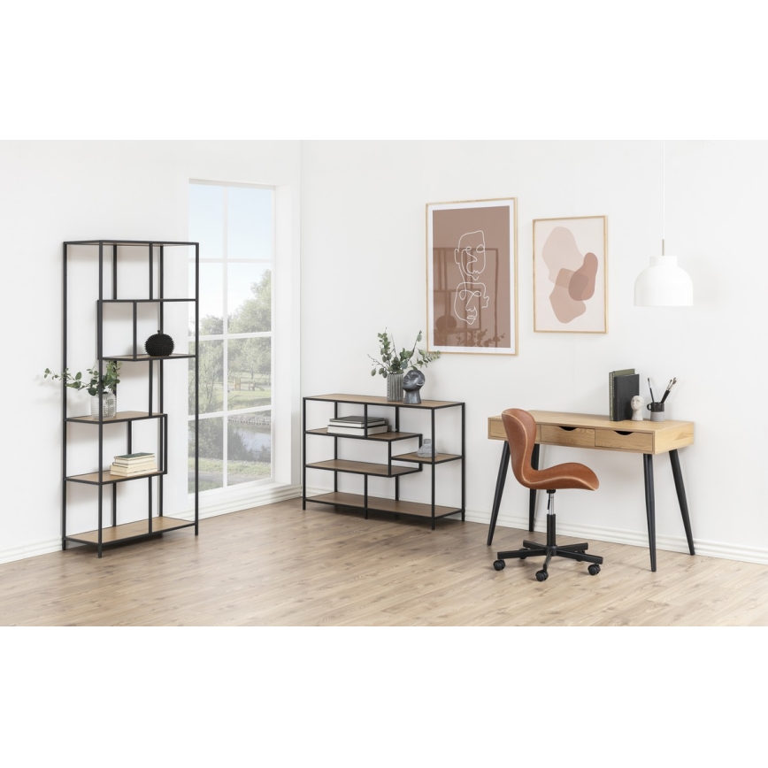 SARON könyvszekrény tölgy/fekete