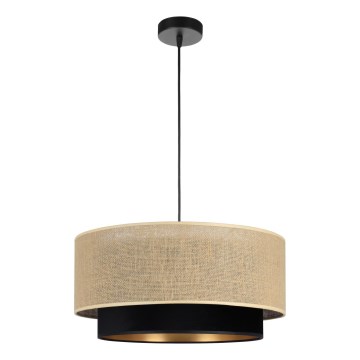 SARTA függőlámpa zsinórral 1xE27/60W/230V fekete/juta