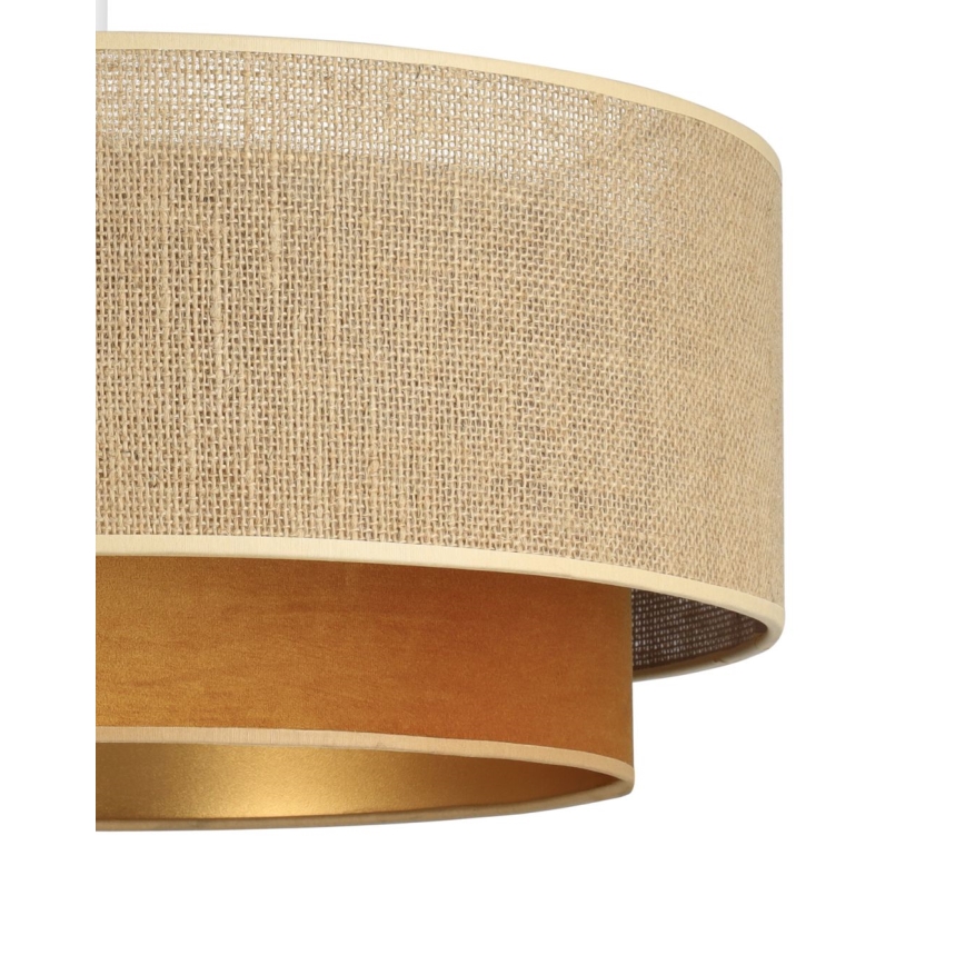 SARTA kábeles csillár 1xE27/60W/230V Ø 45 cm réz/juta